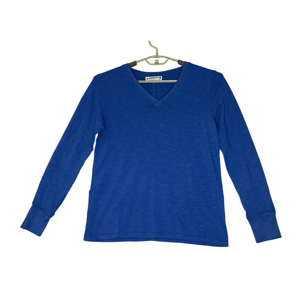 NWOT American Giant Womens Slub Cotton V-Neck Long Sleeve T-Shirt Medium USA